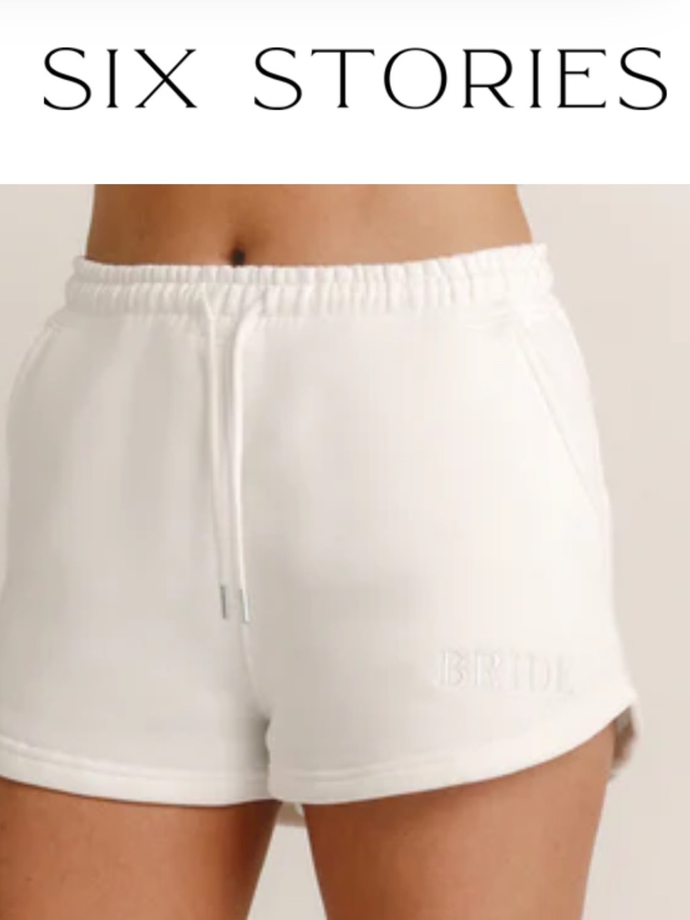 Bride Embroidered White Kids Shorts